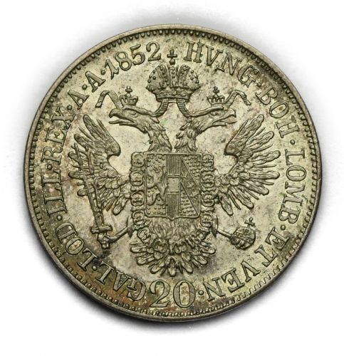 20 Krejcar Františka Josefa I. 1852 A – Hlava doleva