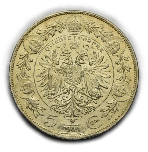 5 Koruna Františka Josefa I. 1909 Schwartz