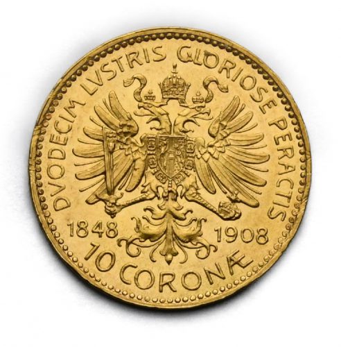 10 Koruna 1908 – 60. Výročí Vlády Františka Josefa I.