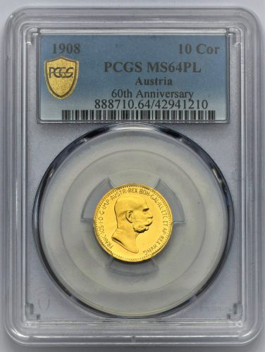 10 Koruna František Josef I. 1908 – 60. Výročí vlády