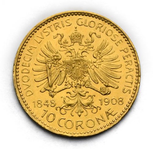 10 Koruna 1908 – 60. Výročí Vlády Františka Josefa I.