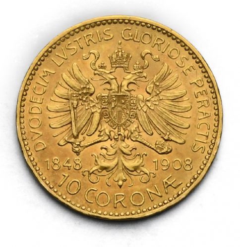 10 Koruna 1908 – 60. Výročí Vlády Františka Josefa I.