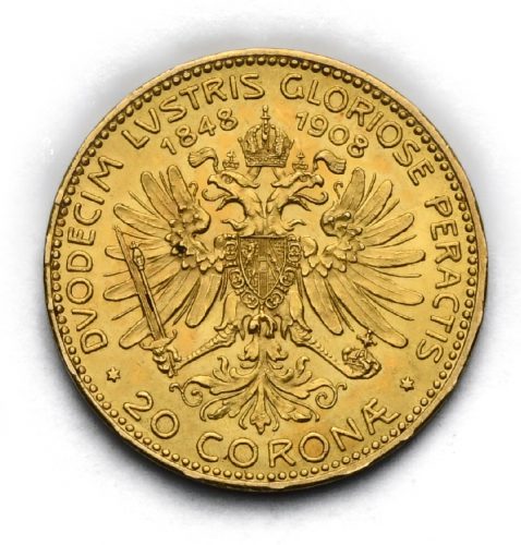 20 Koruna 1908 – 60. Výročí Vlády Františka Josefa I.
