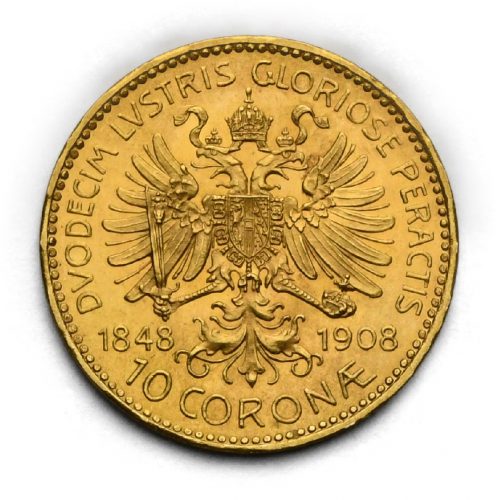 10 Koruna 1908 – 60. Výročí Vlády Františka Josefa I.