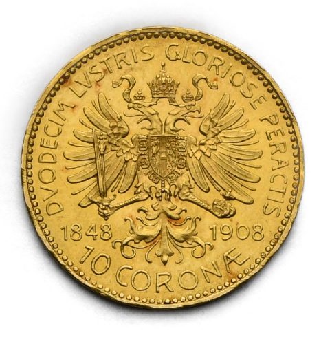 10 Koruna 1908 – 60. Výročí Vlády Františka Josefa I.