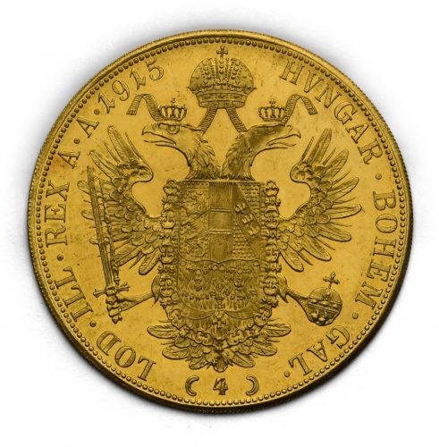 4 Dukát Františka Josefa I. 1915 – Původní ražba