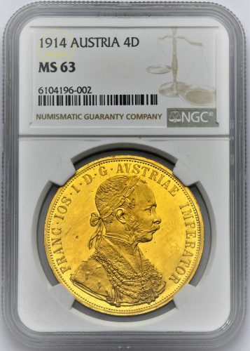 4 Dukát František Josef I. 1914