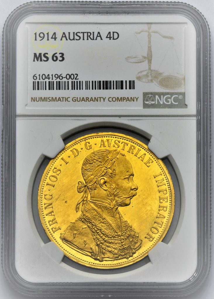 4 Dukát František Josef I. 1914