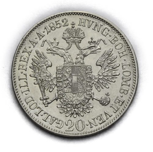 20 Krejcar Františka Josefa I. 1852 A – Hlava doleva