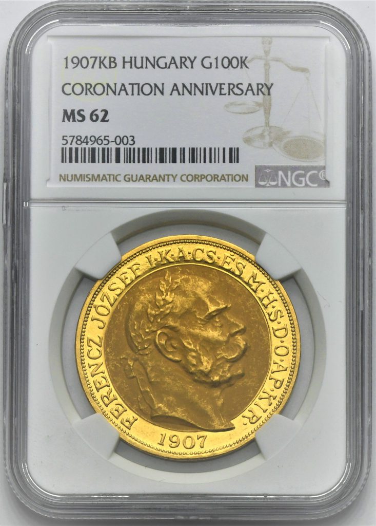 100 Koruna František Josef I. 1907 – 40. výročí korunovace