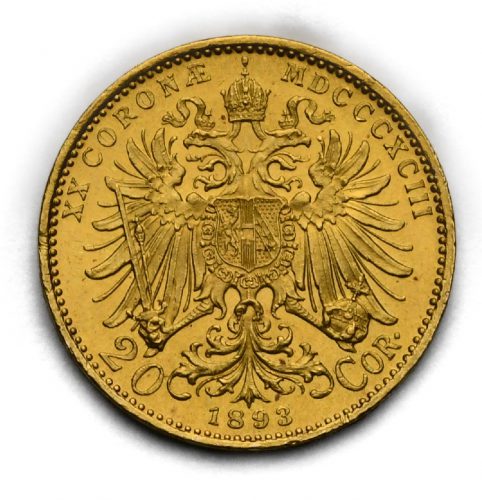 20 Koruna František Josef I. 1893 bz