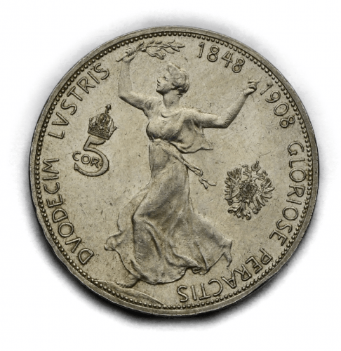 5 Koruna 1908 – 60. Výročí Vlády Františka Josefa I.