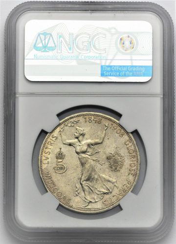 5 Koruna 1908 – 60. Výročí Vlády Františka Josefa I.
