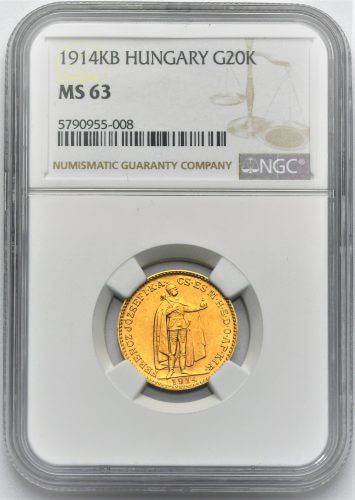 20 Koruna František Josef I. 1914 KB – Se znakem Bosny