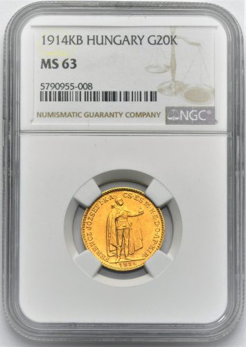 20 Koruna František Josef I. 1914 KB – Se znakem Bosny