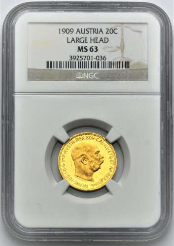20 Koruna František Josef I. 1909 Schwartz