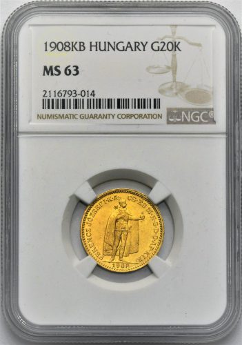 20 Koruna Františka Josefa I. 1908 KB