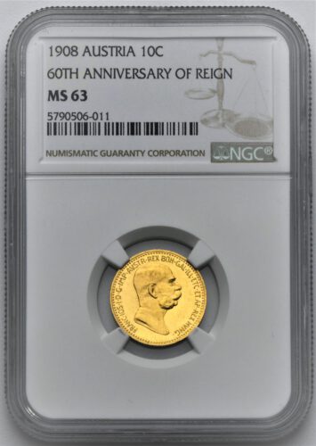 10 Koruna 1908 – 60. Výročí Vlády Františka Josefa I.