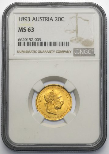 20 Koruna František Josef I. 1893 bz