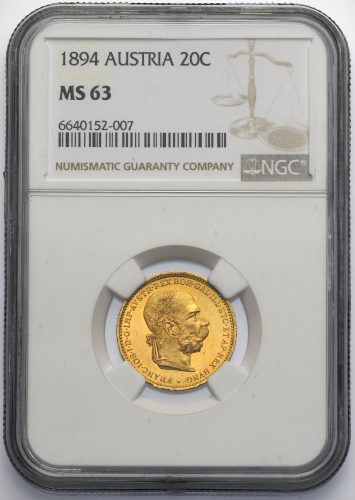 20 Koruna František Josef I. 1894 bz
