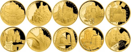 Sada 10 zlatých mincí Mosty 2011 – 2015 Proof