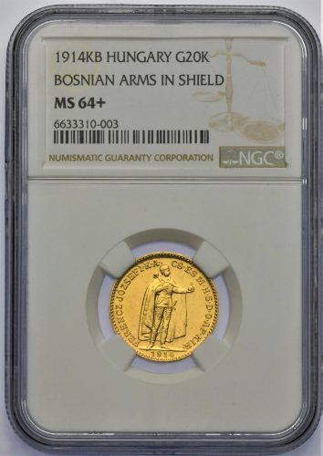 20 Koruna František Josef I. 1914 KB – Se znakem Bosny