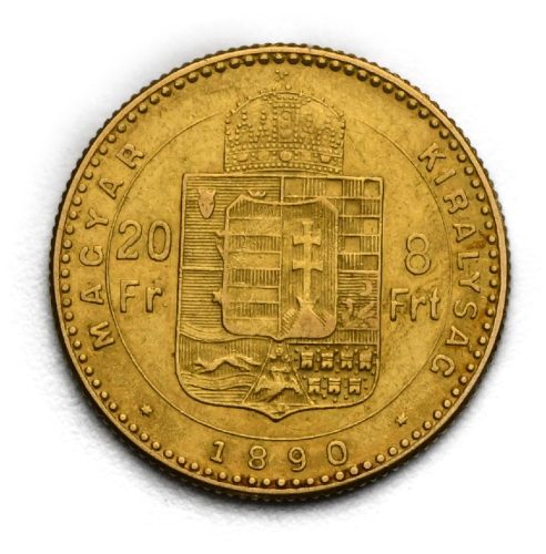 8 Zlatník František Josef I. 1890 KB – Se znakem Fiume