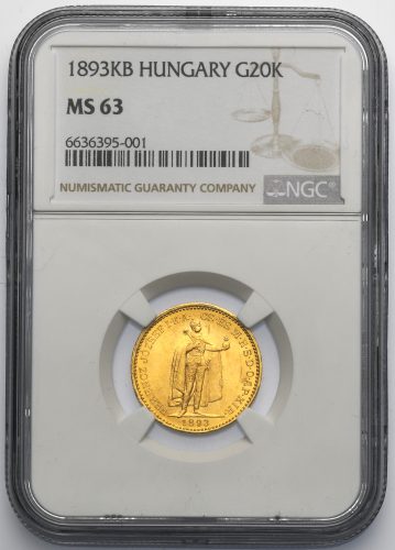 20 Koruna Františka Josefa I. 1893 KB