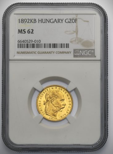 8 Zlatník František Josef I. 1892 KB – Se znakem Fiume
