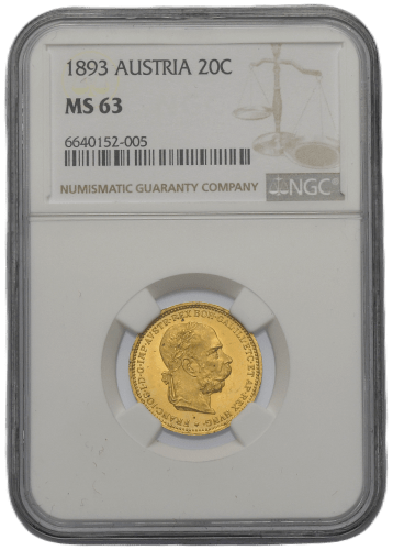 20 Koruna František Josef I. 1893 bz