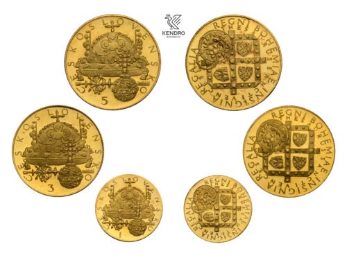 Sada zlatých medailí (3 ks). Korunovační klenoty 1972. Kremnice. Vzácná! Sada zlatých medailí (3 ks). Korunovační klenoty 1972. Kremnice. Vzácná!